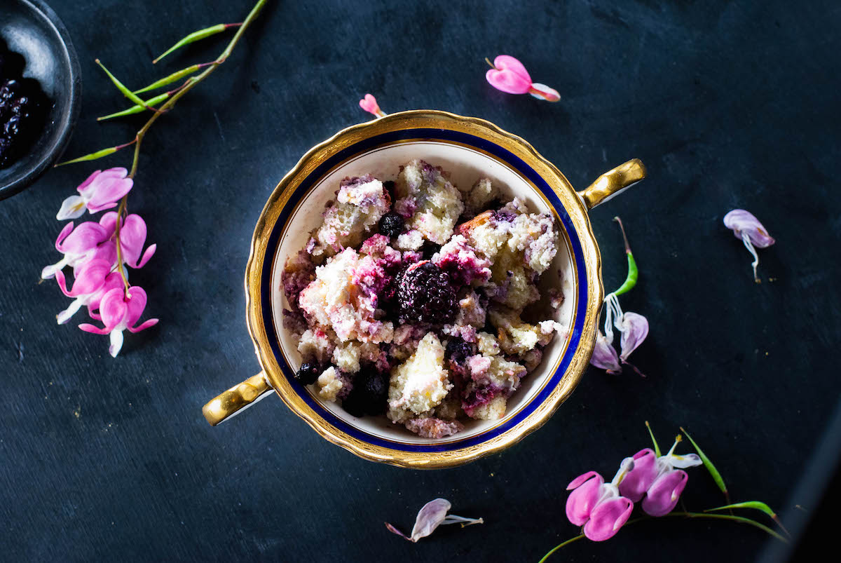 Divine wild berry & cream sponge cake dessert