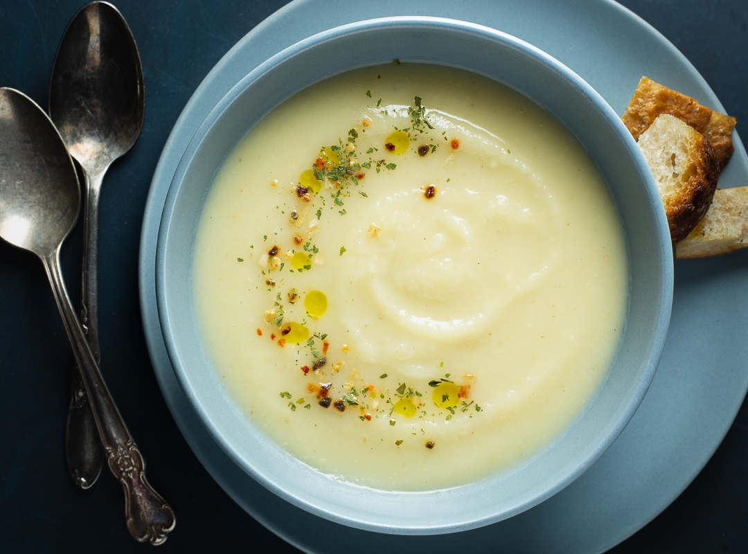 Easy roasted celery root soup